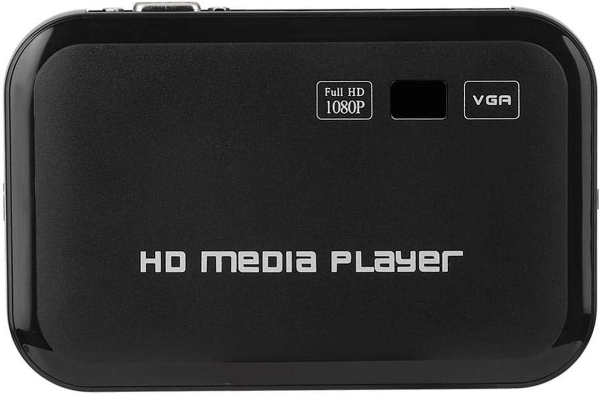 SnelShoppen - HD Media Speler met HDMI Poorten, 1080P Draagbare Digitale Speler, Video en Foto's Afspelen met USB Stick/SD Kaarten/Externe Apparaten,