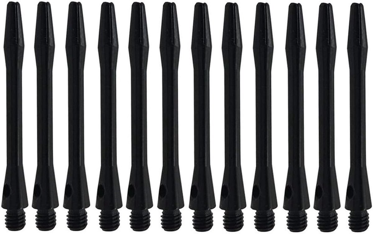 SnelShoppen - Amacoam Dartpijlen Aluminium Dart Schaften Metaal Dart Accessoires Medium 2BA Draad 45mm Lang 12 Stuks (Zwart)