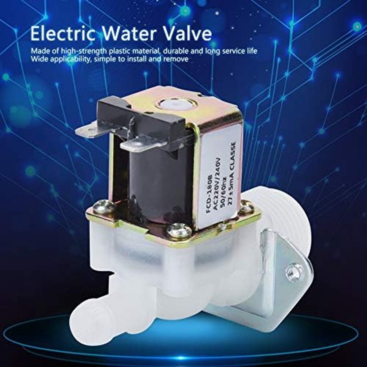 SnelShoppen - Waterzuiveringsklep 3/4 Inch, 1-Weg Waterinlaat, Kunststof Elektrische Solenoidklep, Snelle Aansluiting voor Thuisgebruik