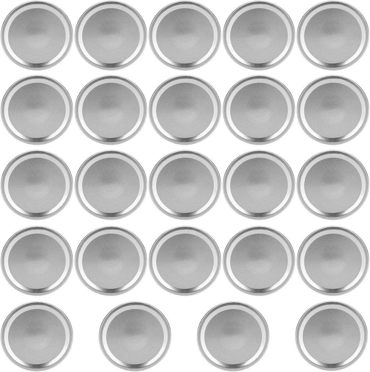 SnelShoppen - 24 Stuks Ronde Split-Type Deksel voor Weckpotten - Canning Jar Sealing Covers voor Gewone en Brede Monden Potten - 70mm Zilver - Voor Ke