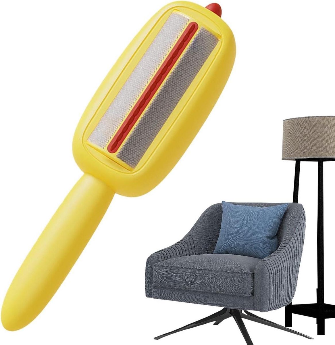 Draagbare Pluizenroller - Pluisverwijderaar Herbruikbaar - Kleding Reinigen - Wasbare Borstelkop - 22.5 cm - Geel