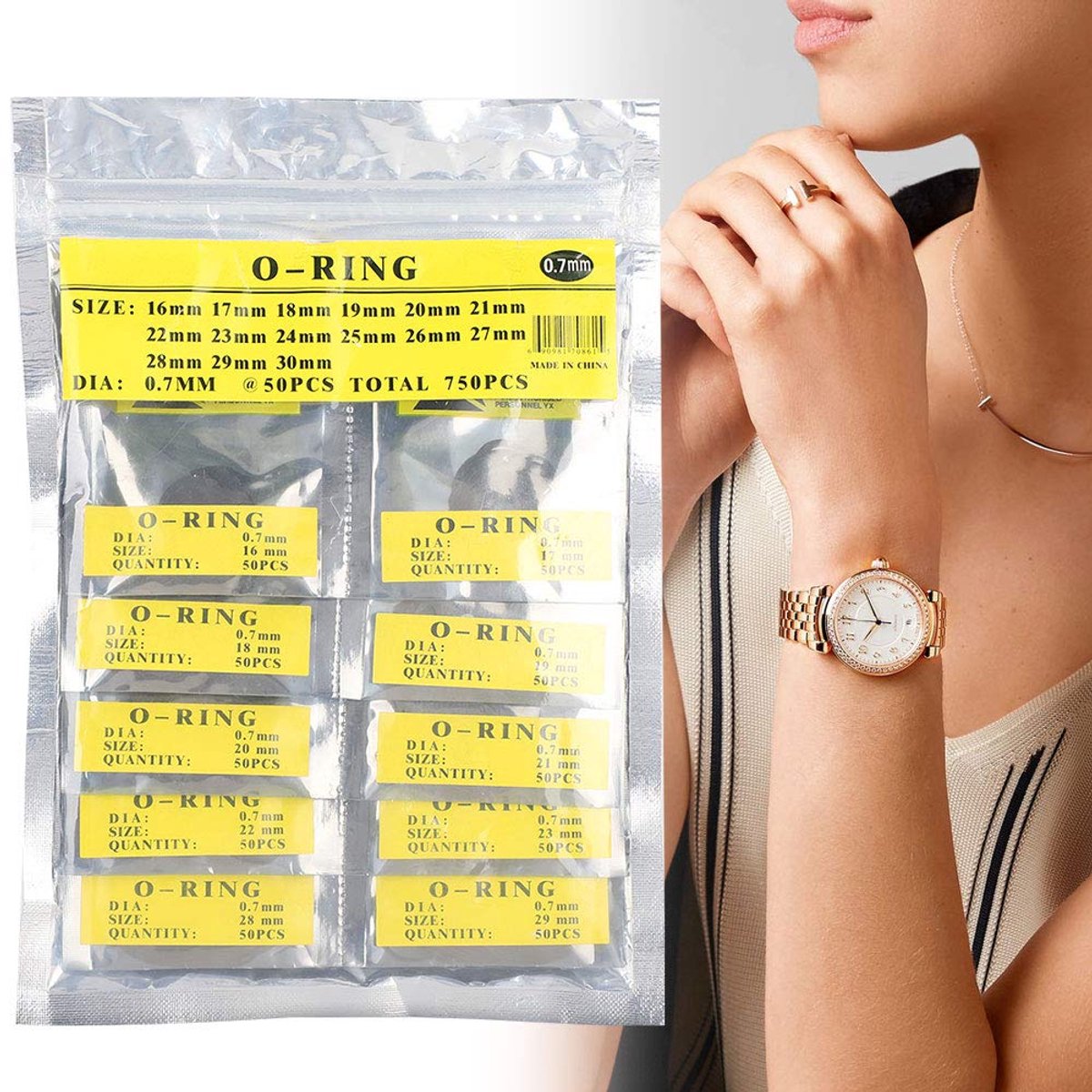 SnelShoppen - O Ring Set - O-Ring Horloge Packing Rubber Sealing Rings Set - Waterdichte Ronde Horloge Gaskets - O-Ring Rubber Sealing Ringen (0.7mm)