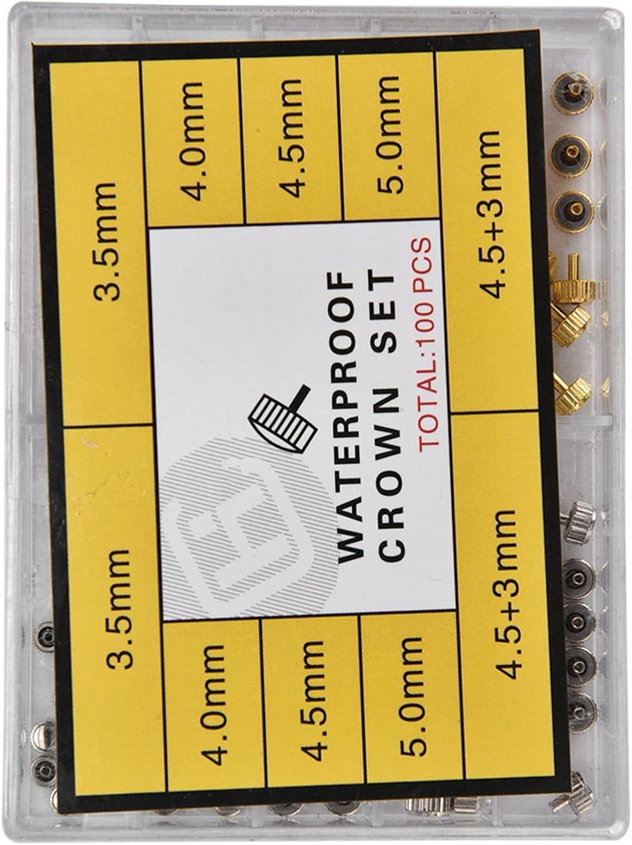 Horlogekroon vervanging 3.5mm/4.0mm/4.5mm/5.0mm/7.5mm - RVS horlogekroon set - Duurzame materialen - ShopVlot