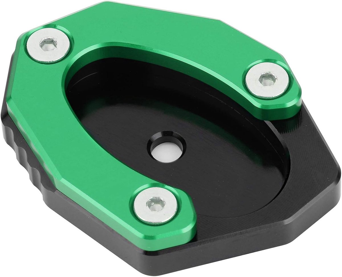 SnelShoppen - Motorfiets Kickstand Pad - Duurzame Aluminium Motorstandplaat - Z650, Z900, Z1000SX, Ninja 1000, Versys-X - Groen