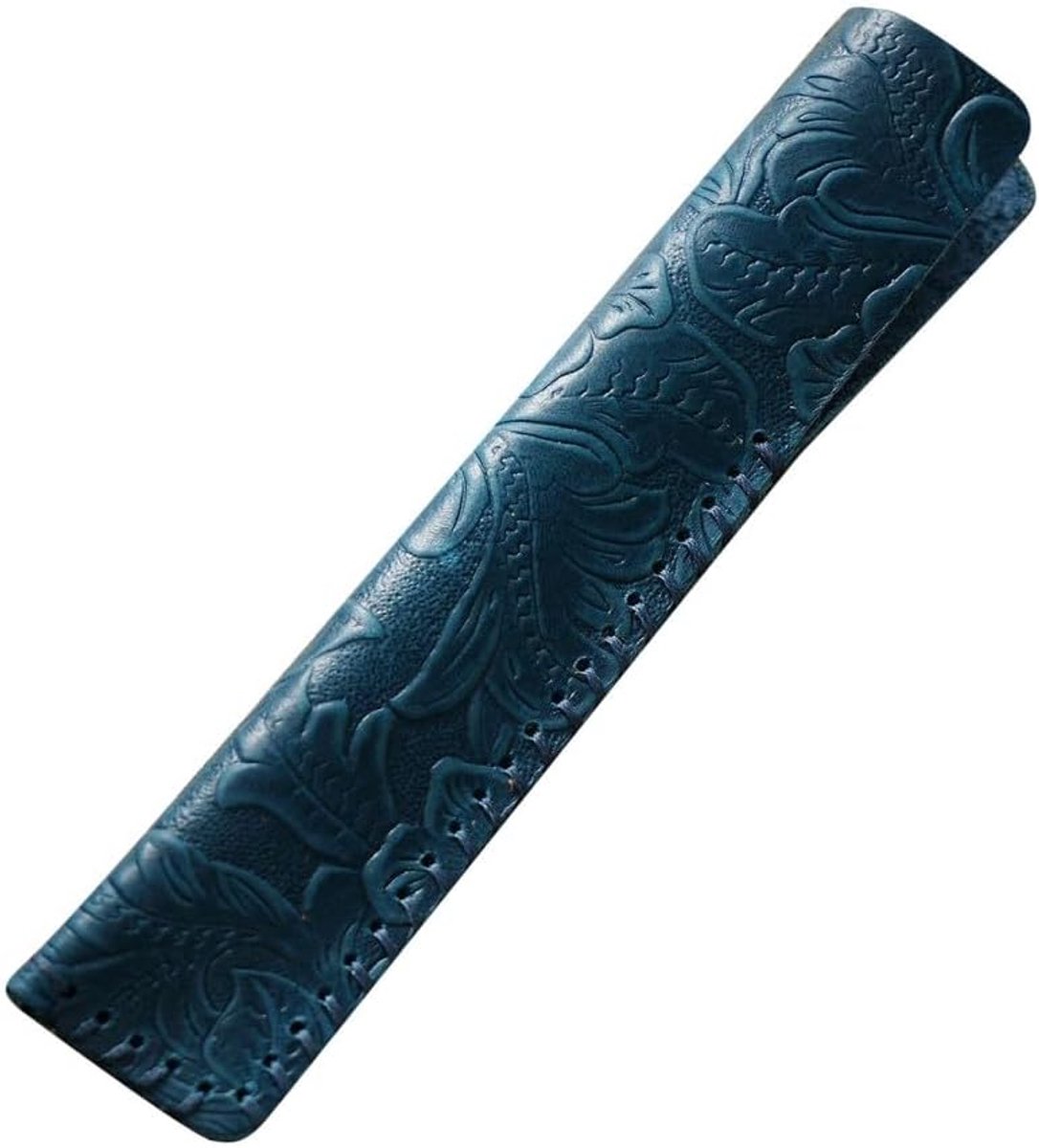SnelShoppen - DONGKER Leren Pennenhouder, Retro Pennenetui, Stationery Case voor Kantoor en School (tot 1 Pen), Blauw, Modern Design