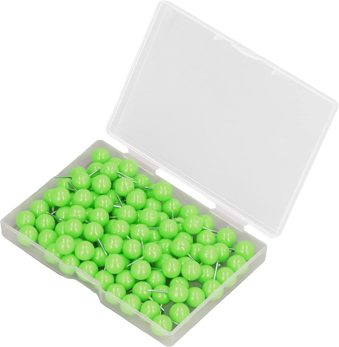 SnelShoppen - 100 stuks kleurige punaise met ronde balpunt, plastic kop met roestvrijstalen punt, decoratieve markeerpins voor prikbord, kurkbord en s