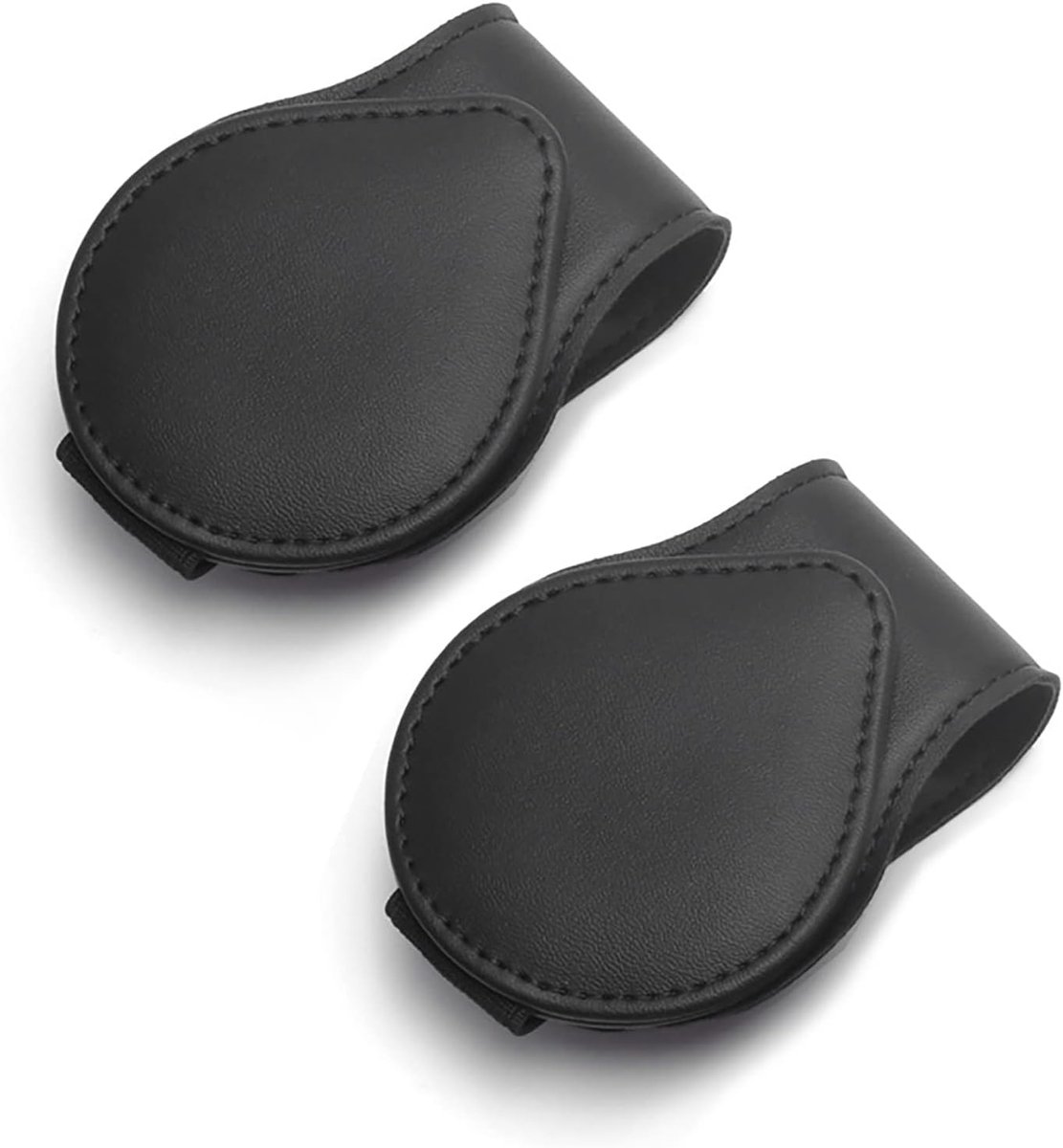 SnelShoppen - 2 Stuks Auto Zonnebril Houder Magnetisch Gehecht Zonnebril Houder Voor Auto Accessoires Zonnebrillen, Bril Kaart Clip (Zwart)