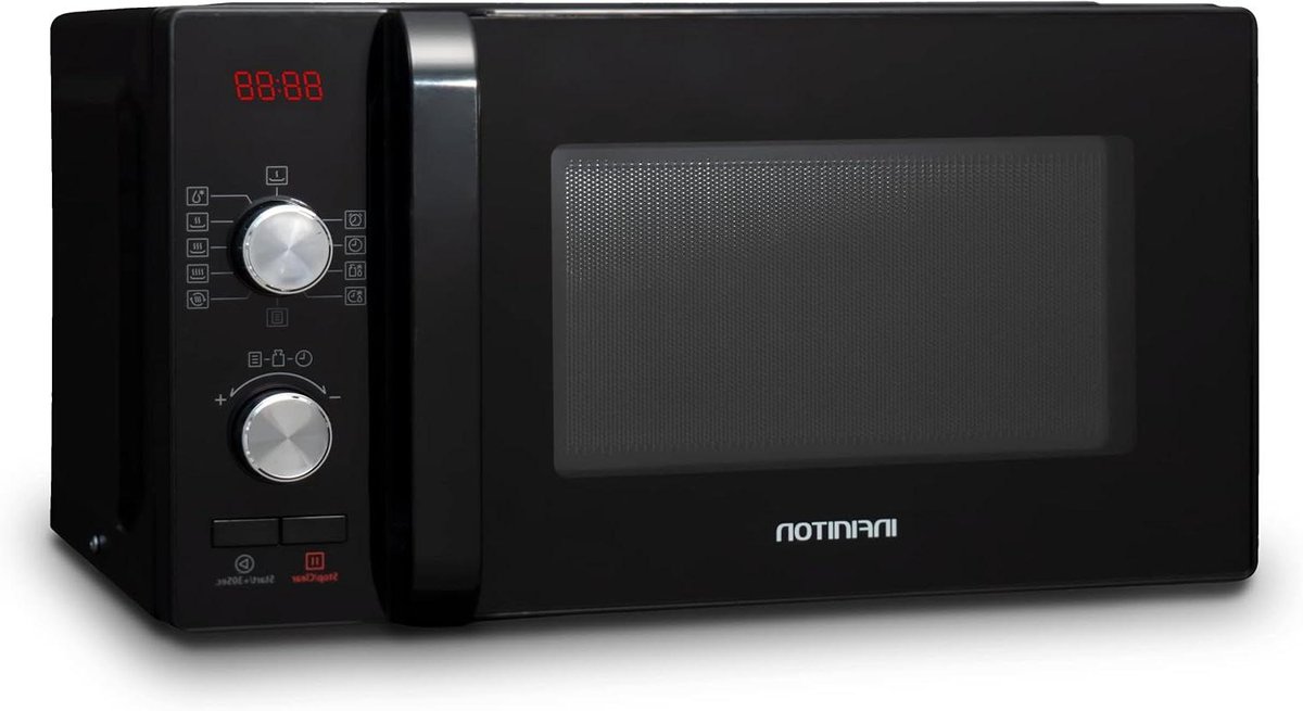 Magnetron Zwart - Oven Combimagnetron - Snel Eten Opwarmen - Keramische Binnenruimte - 20 Liter - Zwart