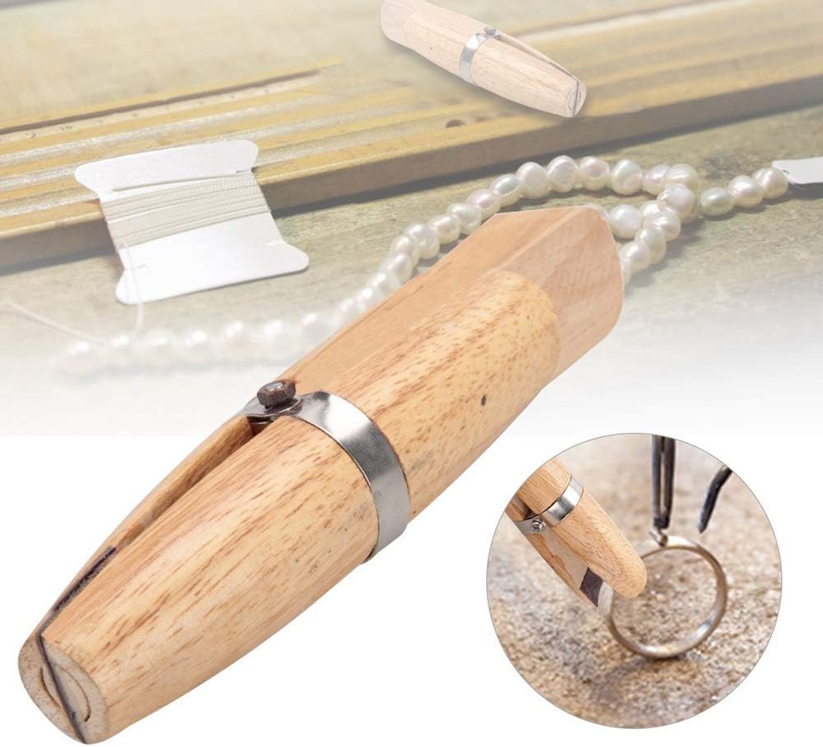 SnelShoppen - Houten Ringklem - Klemgereedschap voor Sieraden Maken - Professioneel Locking Handgereedschap - Voor Kleine Gevoelige Onderdelen - Perfe