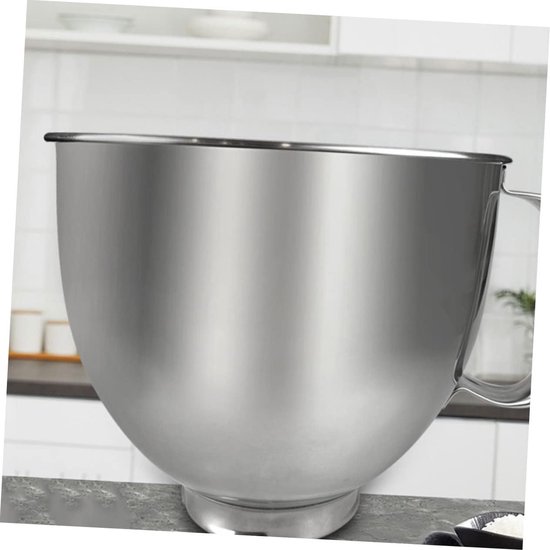 Roestvrijstalen Mengkom - Mixer Kom Fruitschaal - Bakken en Mengen - Compatibel met Keukenmixers - 22 cm diameter - Zilver — afbeelding 2