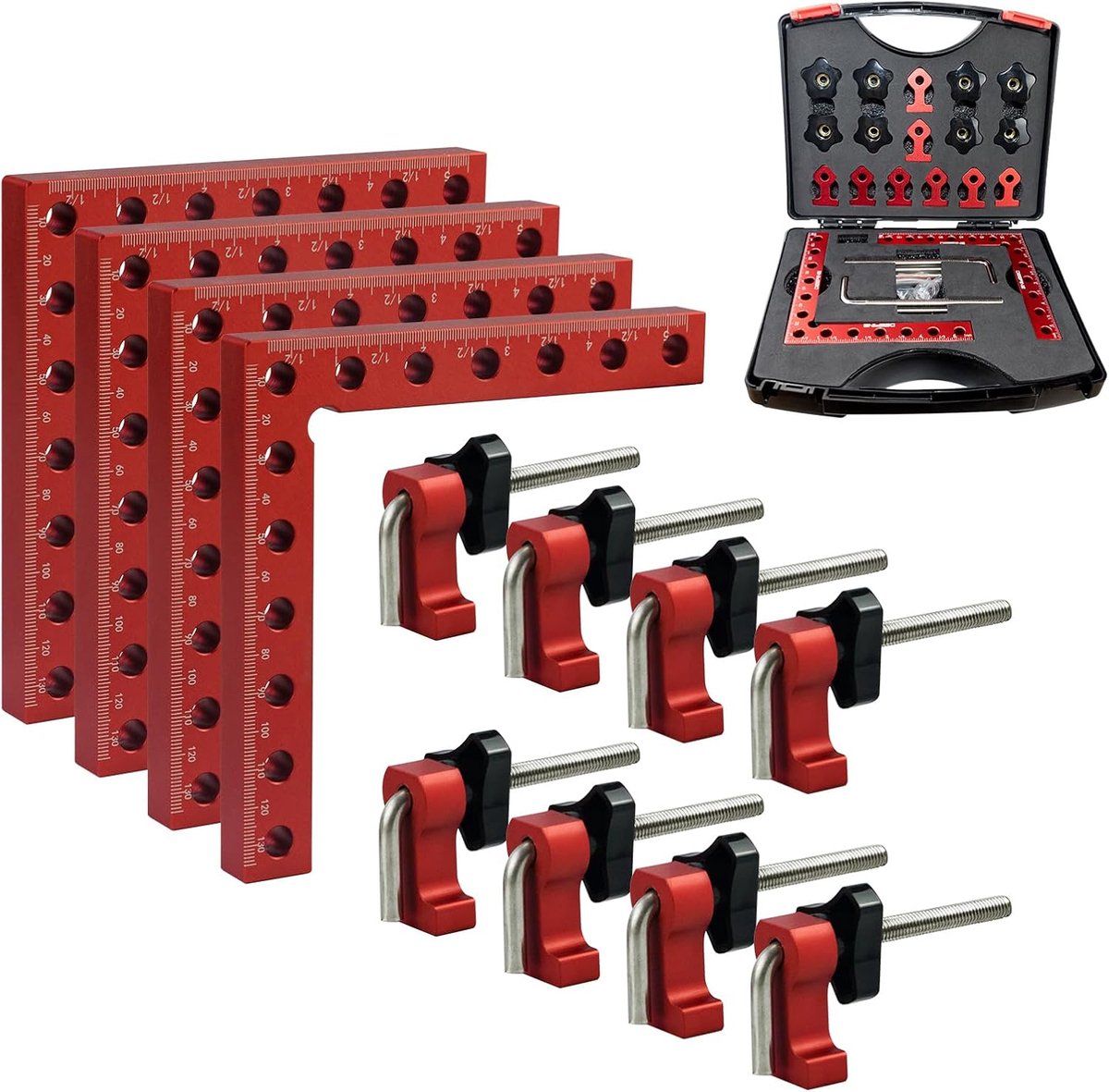 90 Degree Positioning Squares Right Angle Clamps 5.5"X5.5", Aluminum Alloy Woodworking Carpenter L Type Angle Clamp - ShopVlot