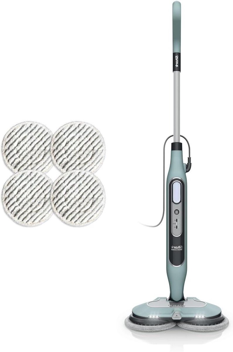 Stoomreiniger Vloeren - Stoom & Schrob - Hygiënisch Huis - Steam Blaster modus - 8 m snoer - Saliegroen
