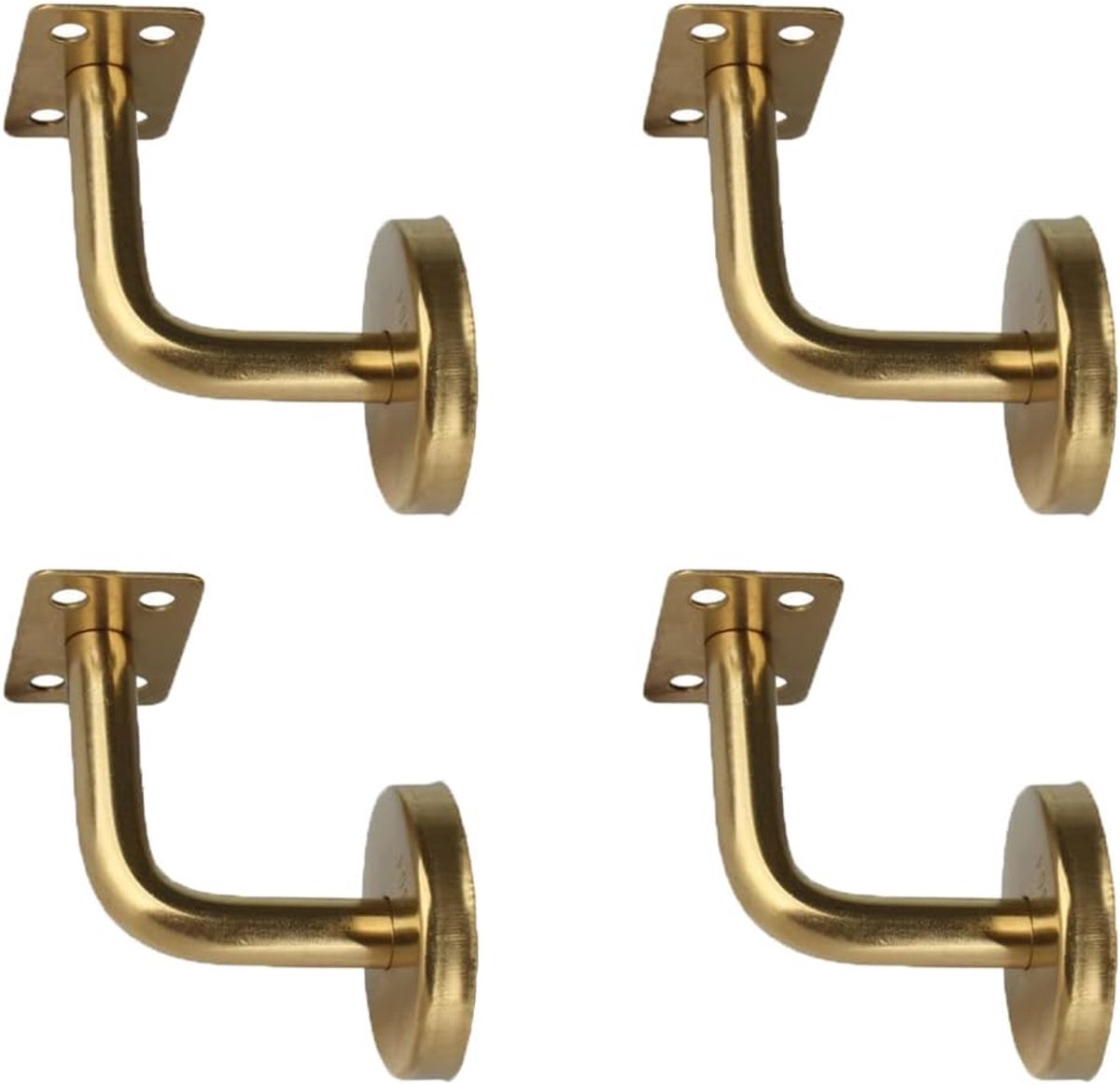 SnelShoppen - 4x handrail houders voor wandmontage, roestvrijstalen leuningen voor trap, muurbevestiging voor handrails, 60mm x 60mm, geschikt voor 45