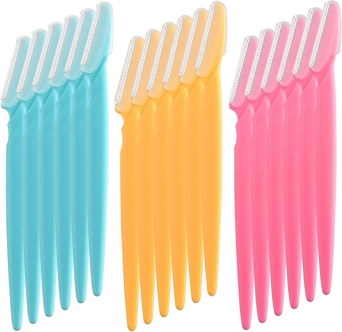 SnelShoppen - 30 Stuks Eyebrow Razors voor Vrouwen, Draagbare Gezichtsrasers voor Dermaplaning, Pijnloze Gezichtshaar Verwijder Trimmers in Roze, Luch