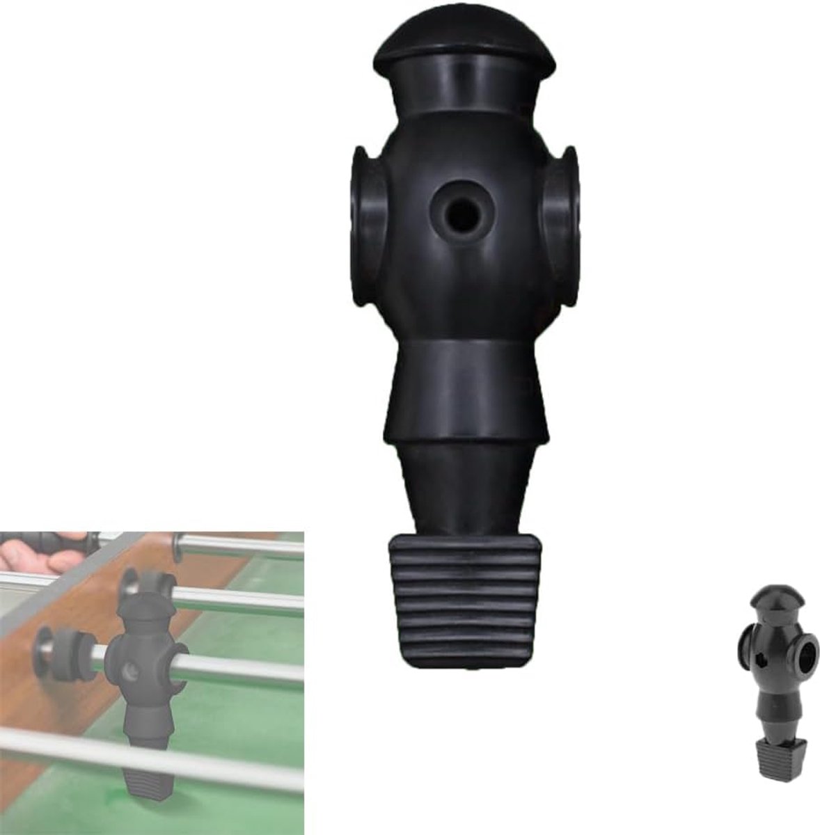 SnelShoppen - Vervangende Tafelvoetbalspelers 5/8 Inch Universele Stang voor Kick Tafel, Zwart, Duurzaam Hard Plastic, Toernooi Stijl, Ideaal voor Fee