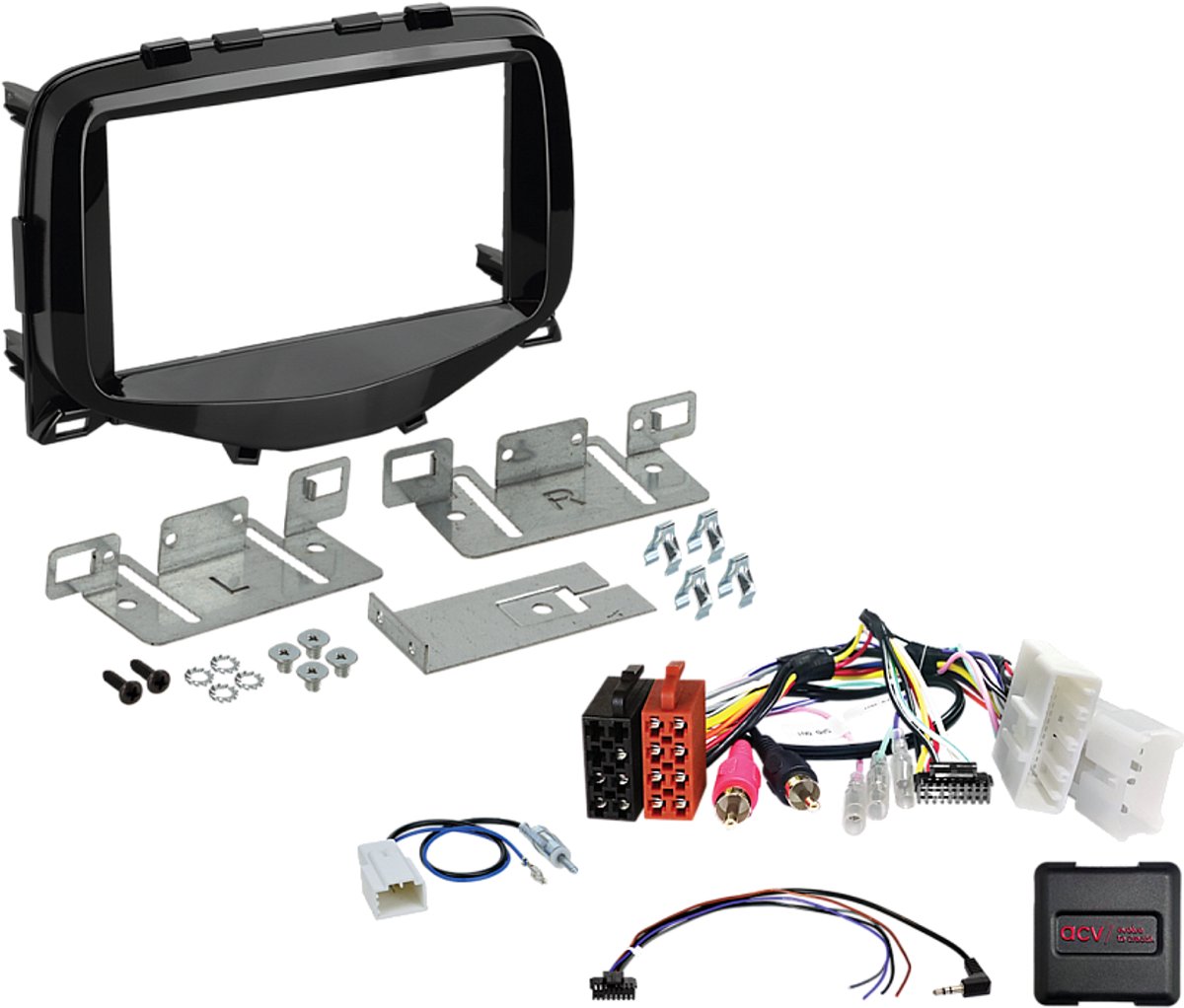 2-DIN Kit Citroën C1 / Peugeot 108 / Toyota Aygo - Kleur : piano Zwart
