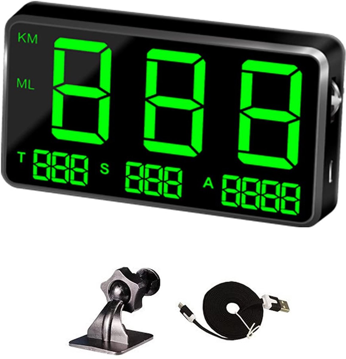 SnelShoppen - Universele GPS Snelheidsmeter HUD C80 Digitale Weergave 4.5 Inch Met Overspeed Waarschuwing en Vermoeidheidsalarm Voor Vrachtwagens