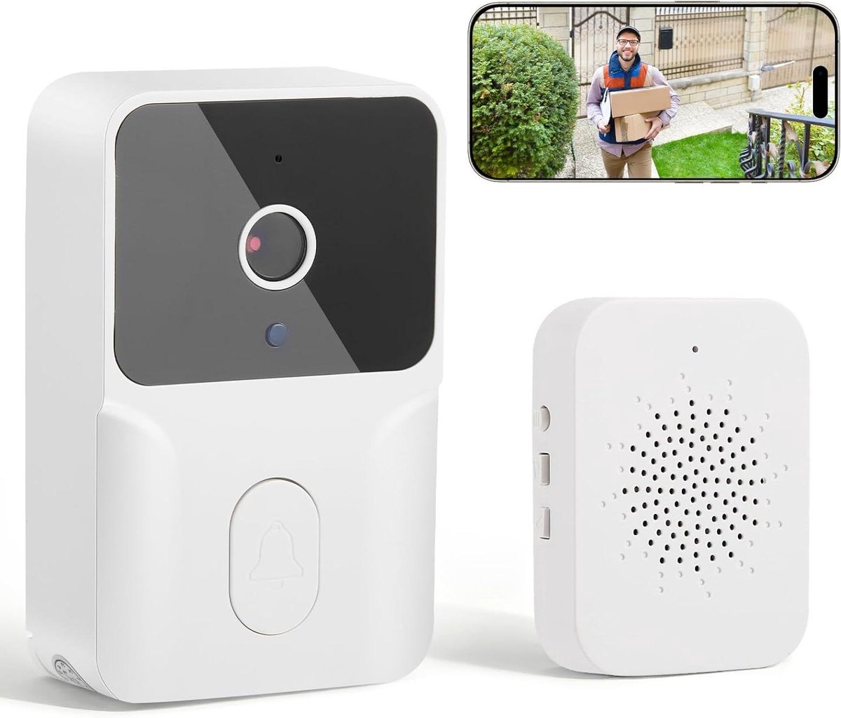 Draadloze Deurbel - Videofoon Camera - Huis Beveiligen - IP65 Waterdicht - 1080P HD - Zwart