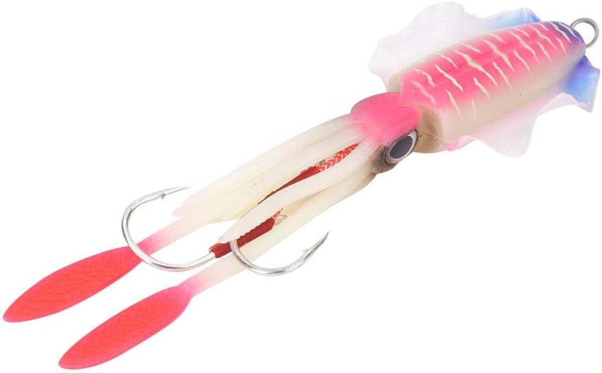SnelShoppen - Soft Luminous Neppaasvissen, Vissengereedschap Octopus Aas, Squid Vissen Aas met 3D Ogen voor Zee en Zoet Water, Realistisch en Duurzaam