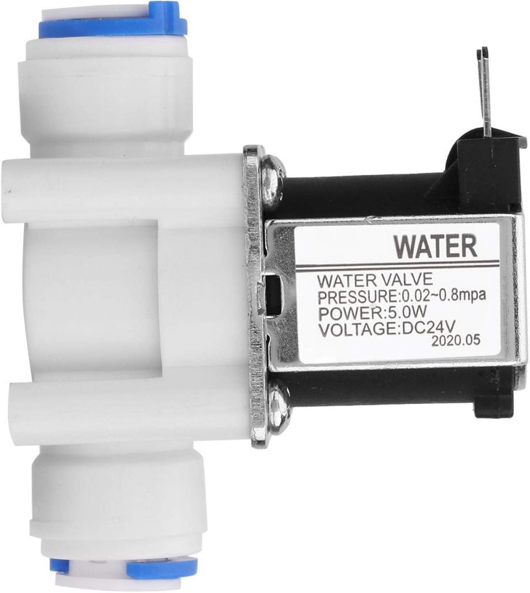 SnelShoppen - 24VDC N/C Elektrische Solenoïde Ventiel Normaal Gesloten Kunststof Luchtventiel voor Waterzuiveraar - Snelle Aansluiting en Duurzaam