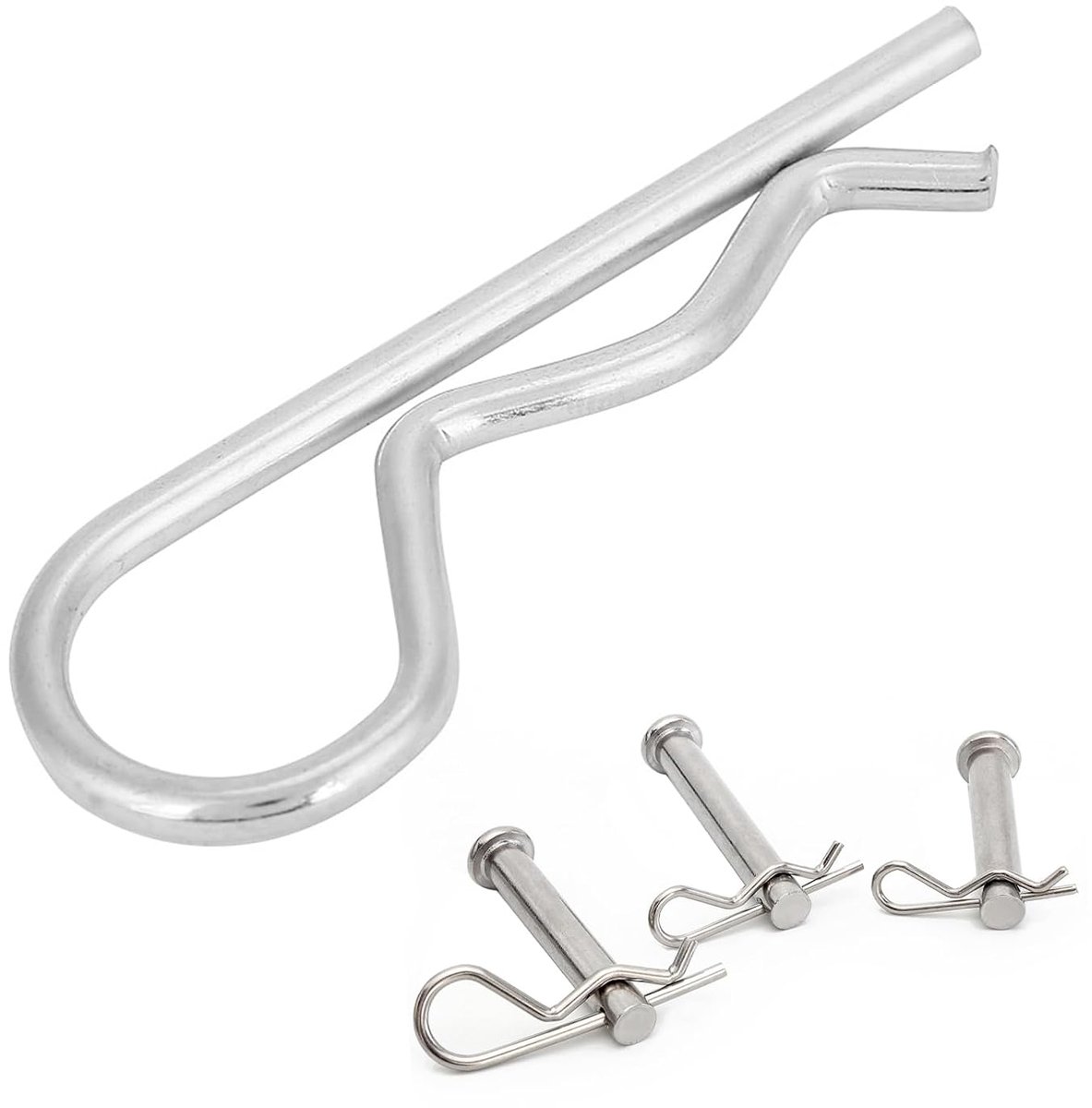 SnelShoppen - Retaining hardware voor vergrendelingspennen Type B, R-vormige borgpen, 3.5 * 75mm, 10 stuks, gegalvaniseerd ijzer voor hydraulische ond