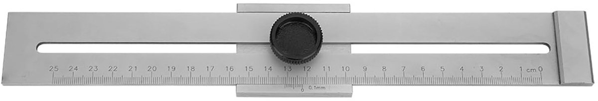 SnelShoppen - Markeer- en Tekenmeter 0-250mm Metalen Marker 0.1mm Nauwkeurigheid, Duurzaam Koperstaal, Eenvoudig Te Gebruiken Markeerwerktuig voor Hob