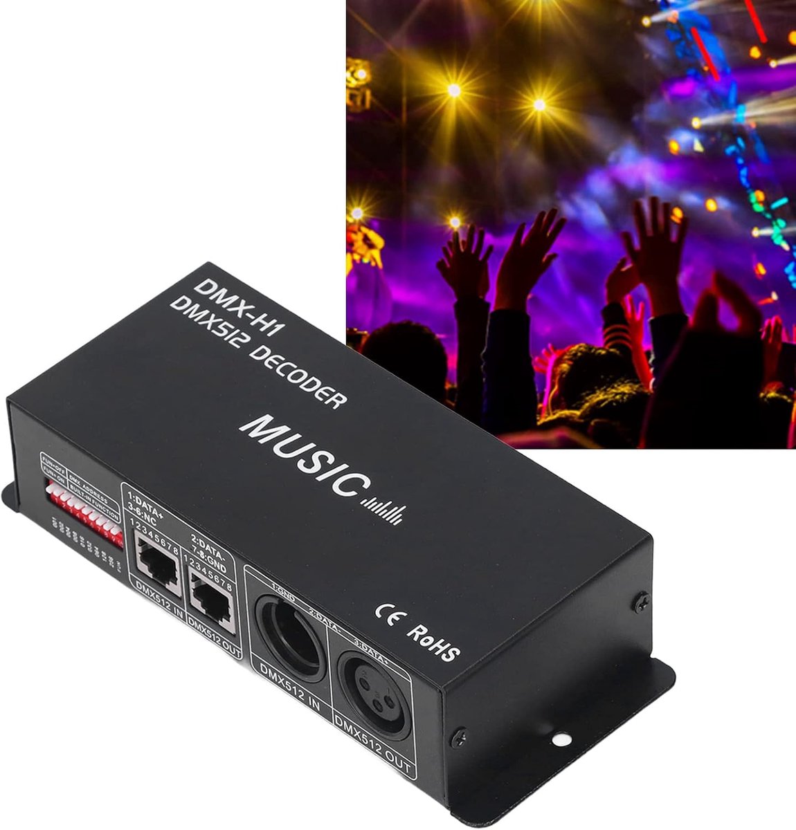 SnelShoppen - DMX 512 Decoder 3/4 Kanaals LED Strip Controller 12V 24V RGB RGBW Dimmer Driver met 8A per Kanaal voor Thuis, Bars, Hotels