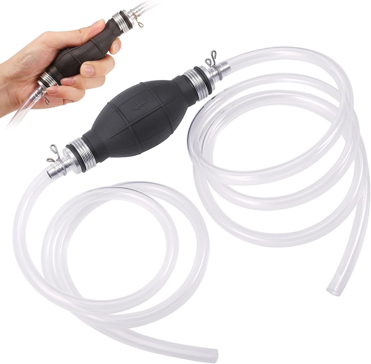 SnelShoppen - Handmatige Sifonpomp voor Brandstof en Vissen, PVC, Verbeterde Slang voor Brandstof en Diesel (10mm)