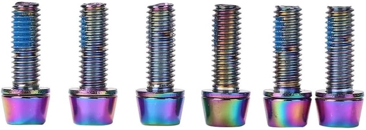 SnelShoppen - Loni Del Schijfrem M6 x 18 mm Bouten voor Fiets Schijfrem Mountainbike Stuur, Roestvrij Staal, Kleurvol, Duurzaam, Set van 10