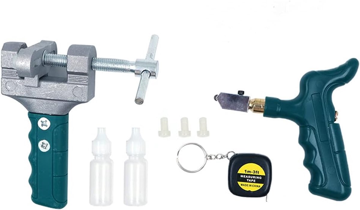 SnelShoppen - Glass Tile Tool Kit 10-delige Glazen Tegel Gereedschapset 2 in 1 Draagbaar Tegel Gereedschap met Hard Alloy 6mm Schijf voor Thuisgebruik