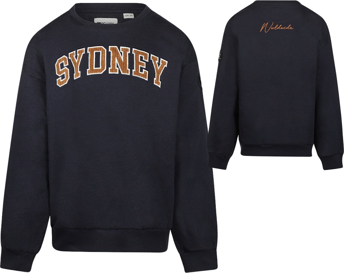 No Way Monday Jongens Sweater Loose Fit Navy maat 164
