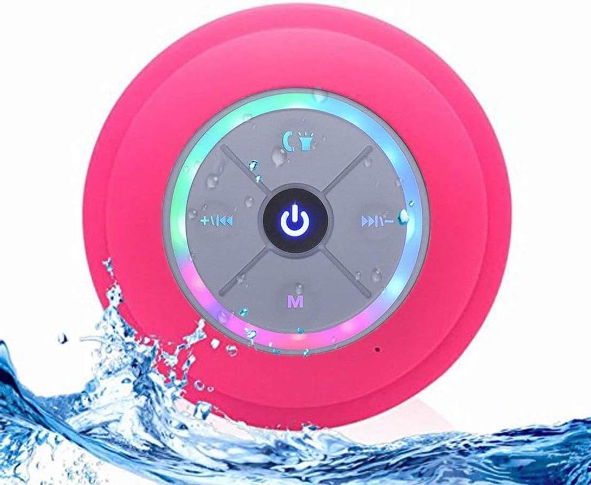 Draagbare Bluetooth Speaker - Waterproof Muziekbox - Douche Entertainment - Met Kleuren LED - IP67 Waterdicht - Wit