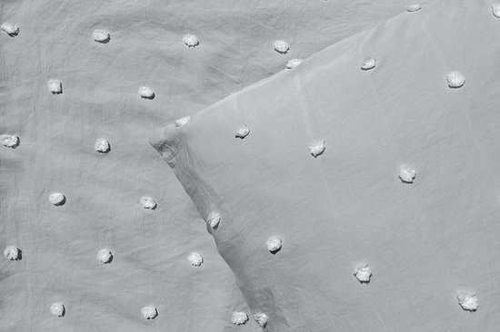 Dekbedovertrek Microvezel Tufted Luna Dots - 200x200/220cm - Grey — afbeelding 2