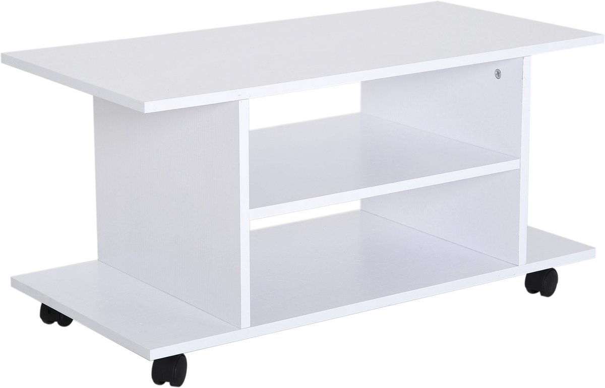 Moderne tv-kast, standaard, opbergplanken, tafel, verrijdbaar, slaapkamermeubilair, boekenplank, boekenkast, rustiek wit