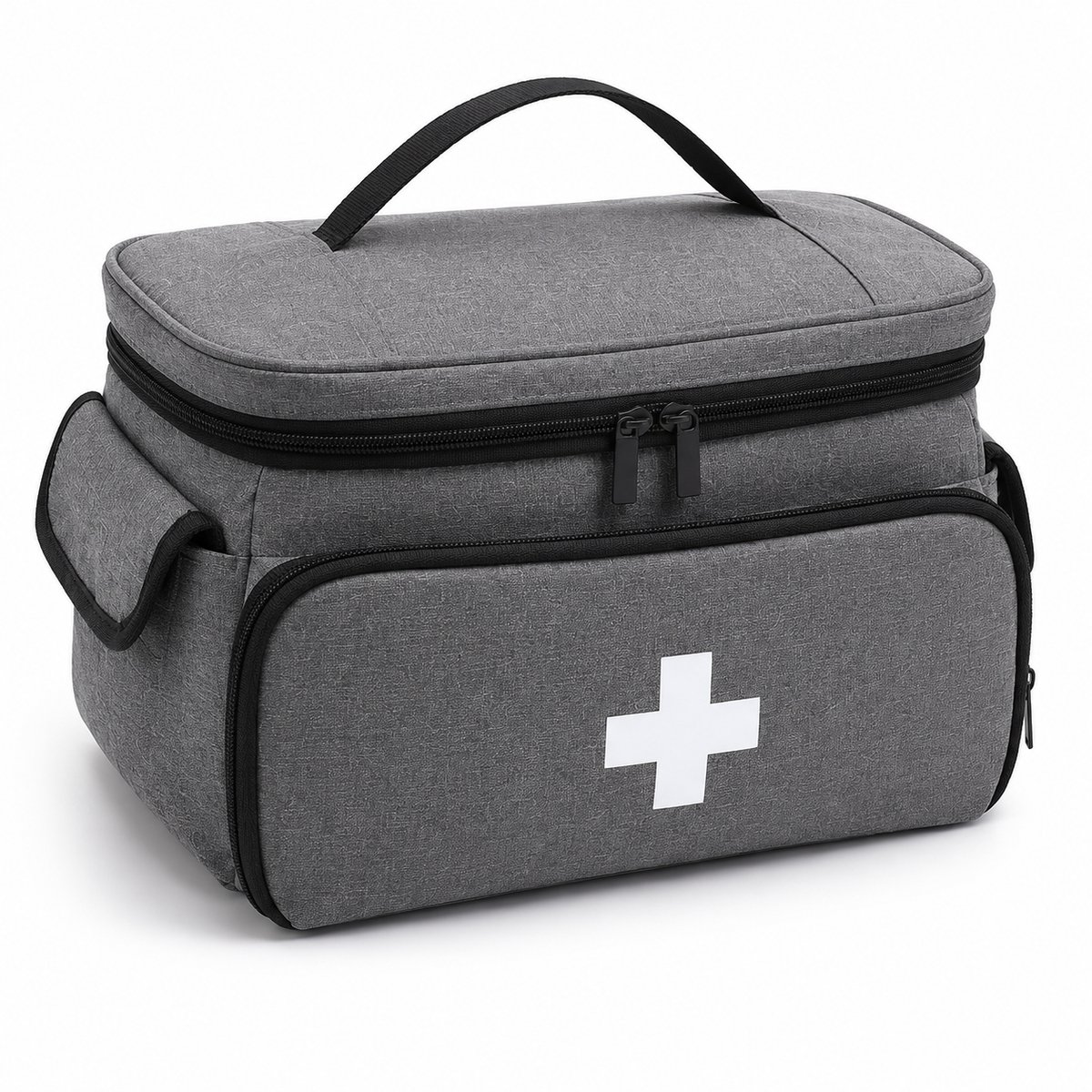 Grote EHBO-tas Leeg - Medische Opbergtas voor Medicijnen - Waterdichte EHBO Reistas met Reflecterende Strepen - Professionele Verbandtas voor Huis, Auto en Kamperen - 29 x 19.5 x 17.5 cm
