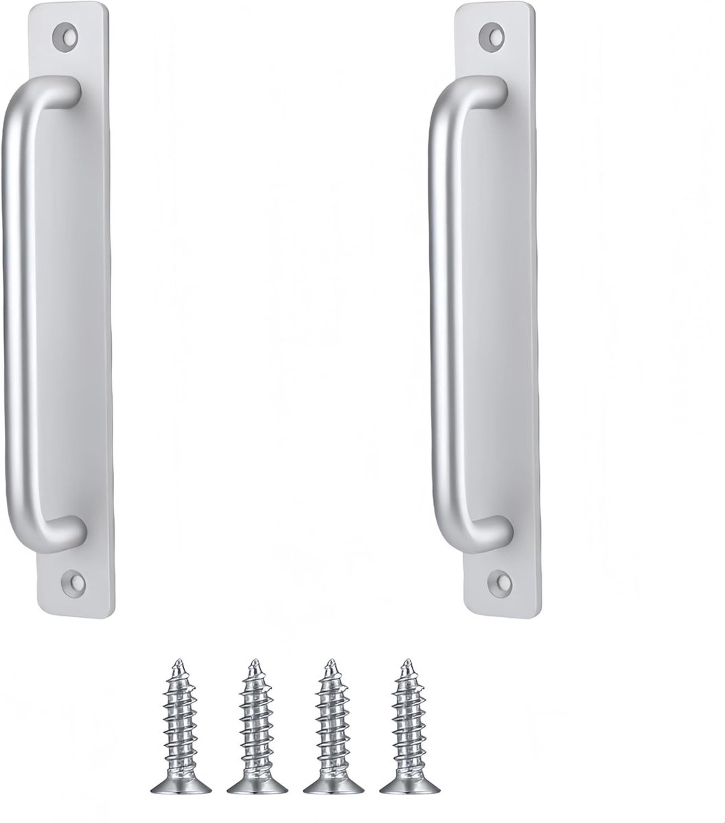 Set van 2 Aluminium Deurgrepen voor Schuifdeuren, Kastdeuren en Barn Deuren - 210mm, Zilver, Duurzaam en Stijlvol