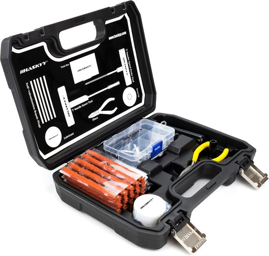 Bandenreparatieset - Pechkit - Noodreparatie Onderweg - 60 Delige Set - 27x19x6 cm - Grijs — afbeelding 5
