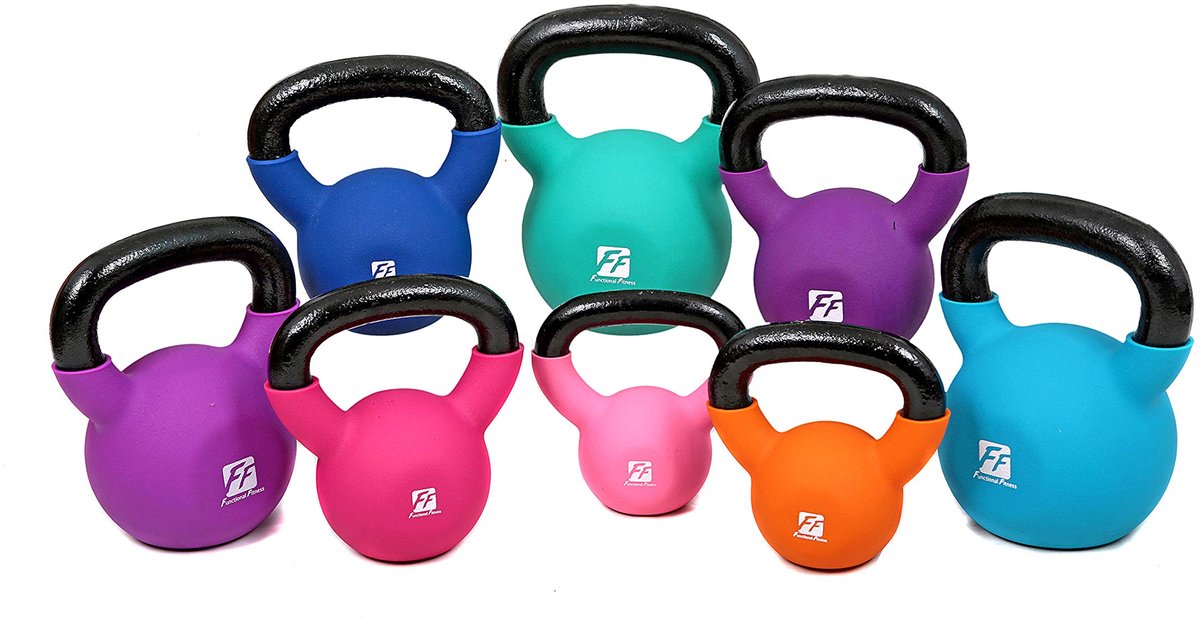 SnelShoppen - FunctionalFitness Kettlebells Neopreen 8 kg - Zachte Kettlebell met Neopreen Coating voor Thuis Workout, Fitness, Sport en Krachttrainin
