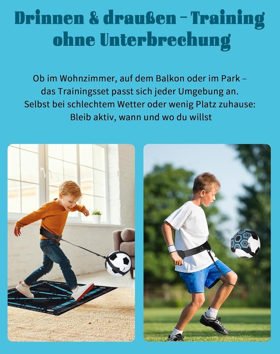 Voetbal Trainingsmat - Balcontrole Trainer - Voetbalvaardigheden Oefenen - Compleet Trainingspakket - 60 x 90 cm - Zwart — afbeelding 3