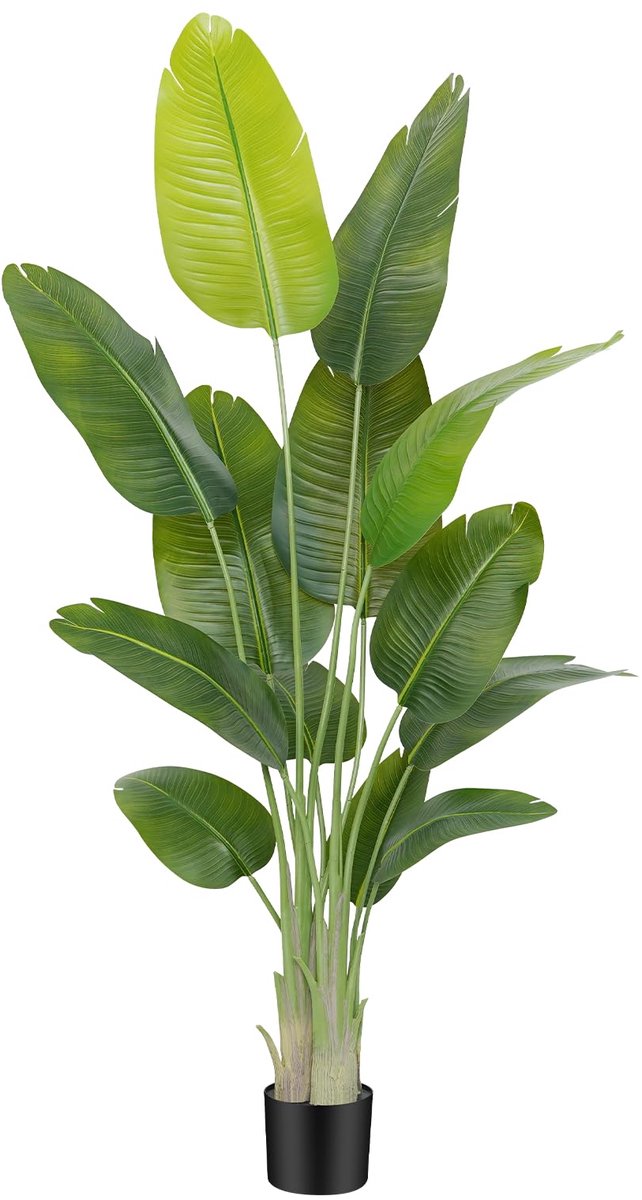 SnelShoppen - Kunstplant Paradijsvogel 180cm - Nep Tropische Bananenboom met 13 Bladeren - Perfecte Nepplant voor Binnen, Vloerpunt voor Woonkamer en