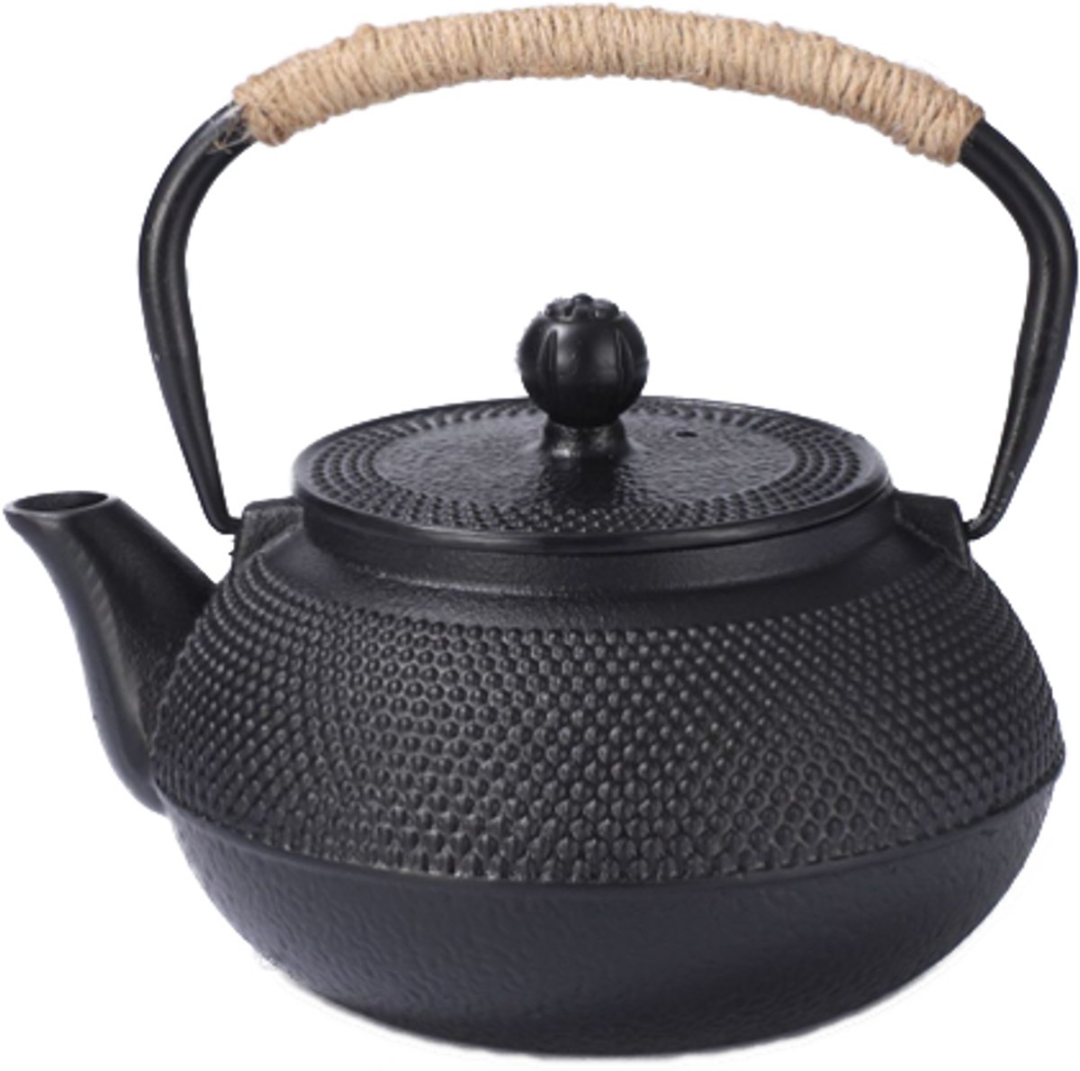 Theepot - Theepot gietijzer - Waterkoker - Waterkoker retro - Waterkoker zwart - Kettle - Zwart - Gietijzer - 900 ml