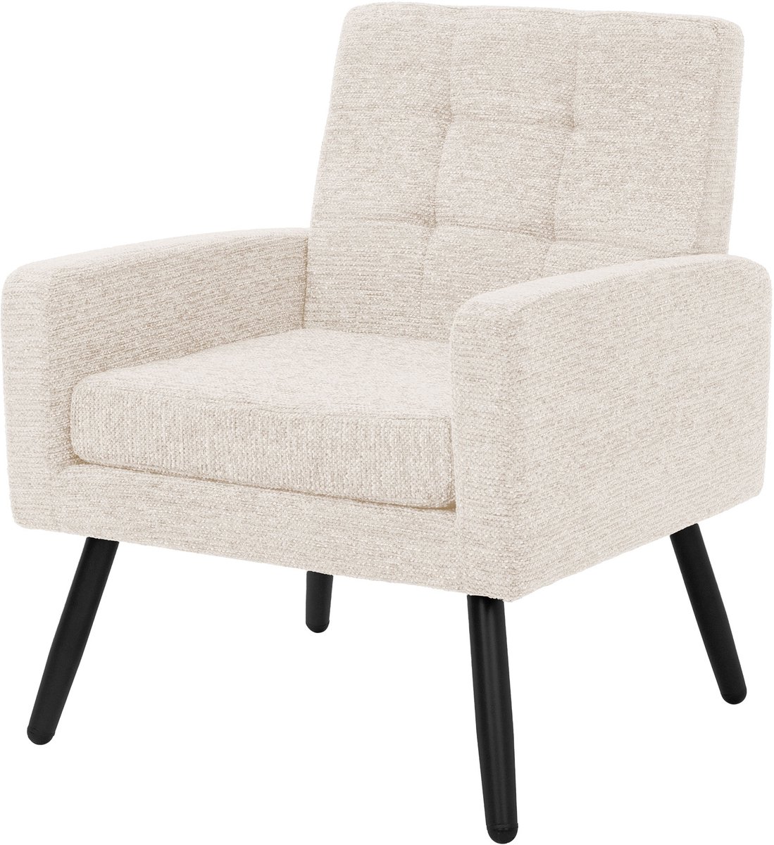 ML-Design | Fauteuil met armleuningen 66,5 x 80 x 63,5 cm, stalen frame/geweven structuur, beige, relaxfauteuil, leesfauteuil, gestoffeerde fauteuil, tv-fauteuil voor de woonkamer