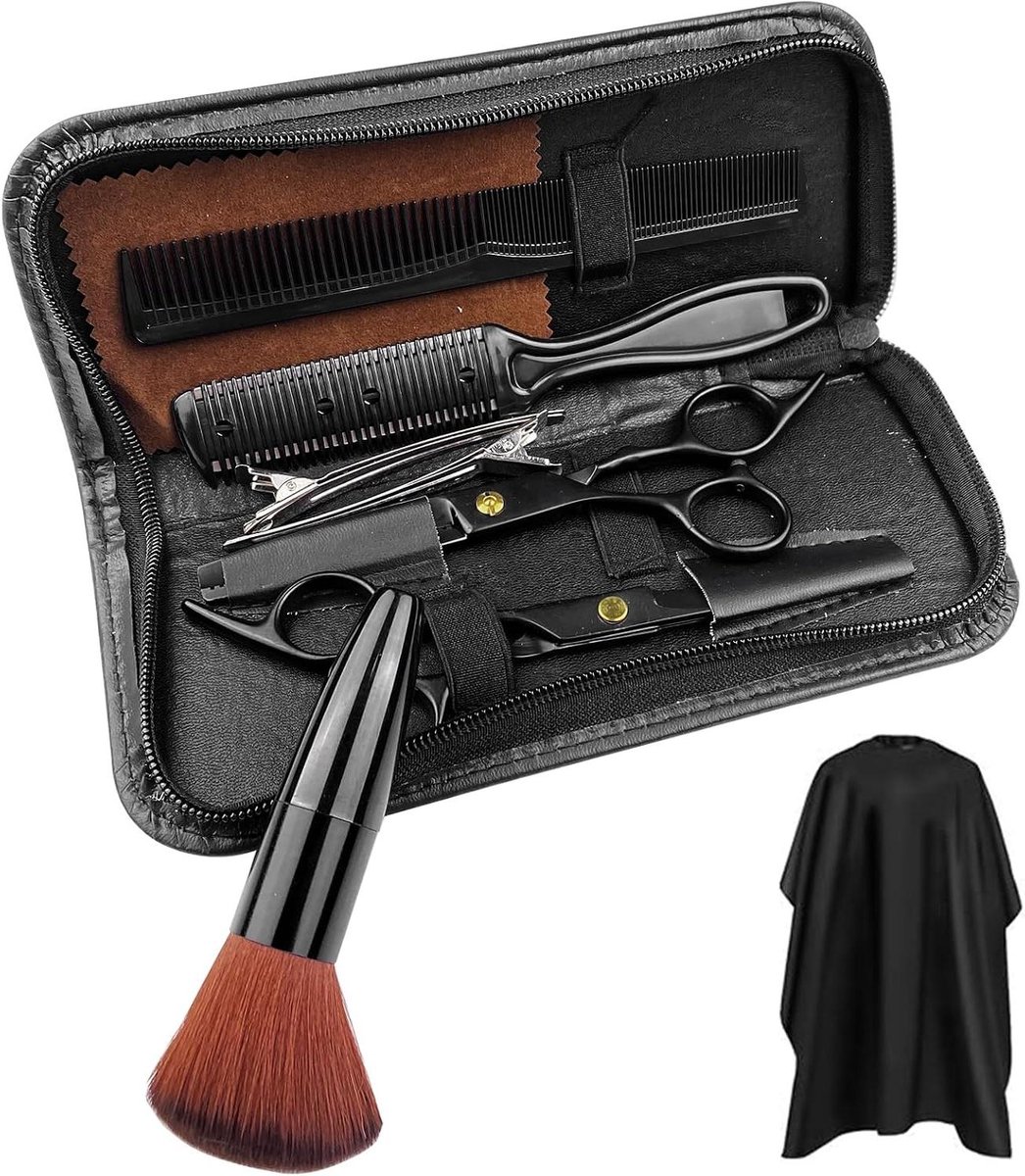 Kappersset - Schaar Set - Haar Knippen - Roestvrij Staal - 10 Delig - Zilverkleurig
