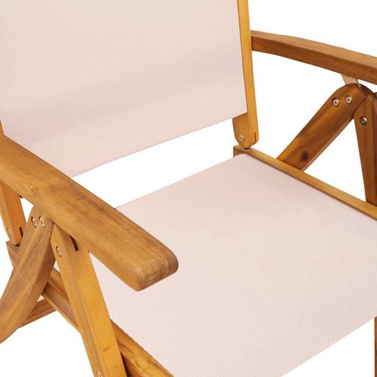 vidaXL - Opklapbare - stoelen, - 2 - stuks, - van - massief - acaciahout - en - textilene. van Vidaxl — afbeelding 5