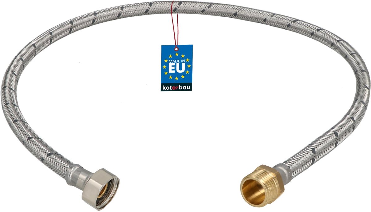 KOTARBAU® Flexibele Aansluitslang 1/2"x1/2" - Sanitaire Aansluitslang 80 cm - Flexibele Kraanslang - Buitendraad x Binnendraad - Aansluitslang Armatuur - Gevlochten Roestvrijstalen Aansluitslang