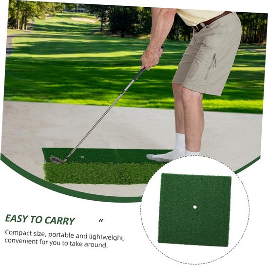Golf Oefenmat - Kunstgras Mat - Swing Training - Lichtgewicht Draagbaar - 30x30x2 cm - Groen van GOLF — afbeelding 5