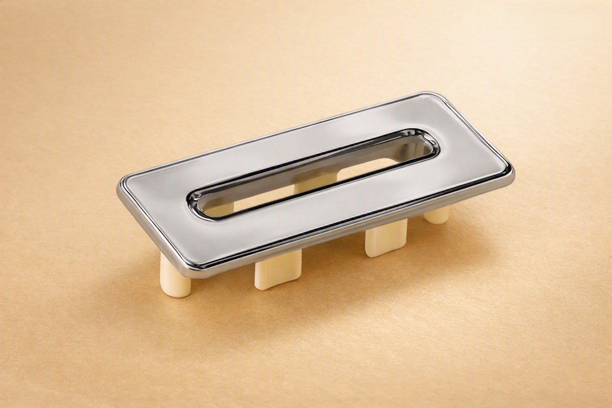 @ Lu’s Today® Bathroom Essentials – Wastafel Overloop Afdekking – Rechthoekig – Verchroomd – Koperlegering – 4,8 × 1,3 cm