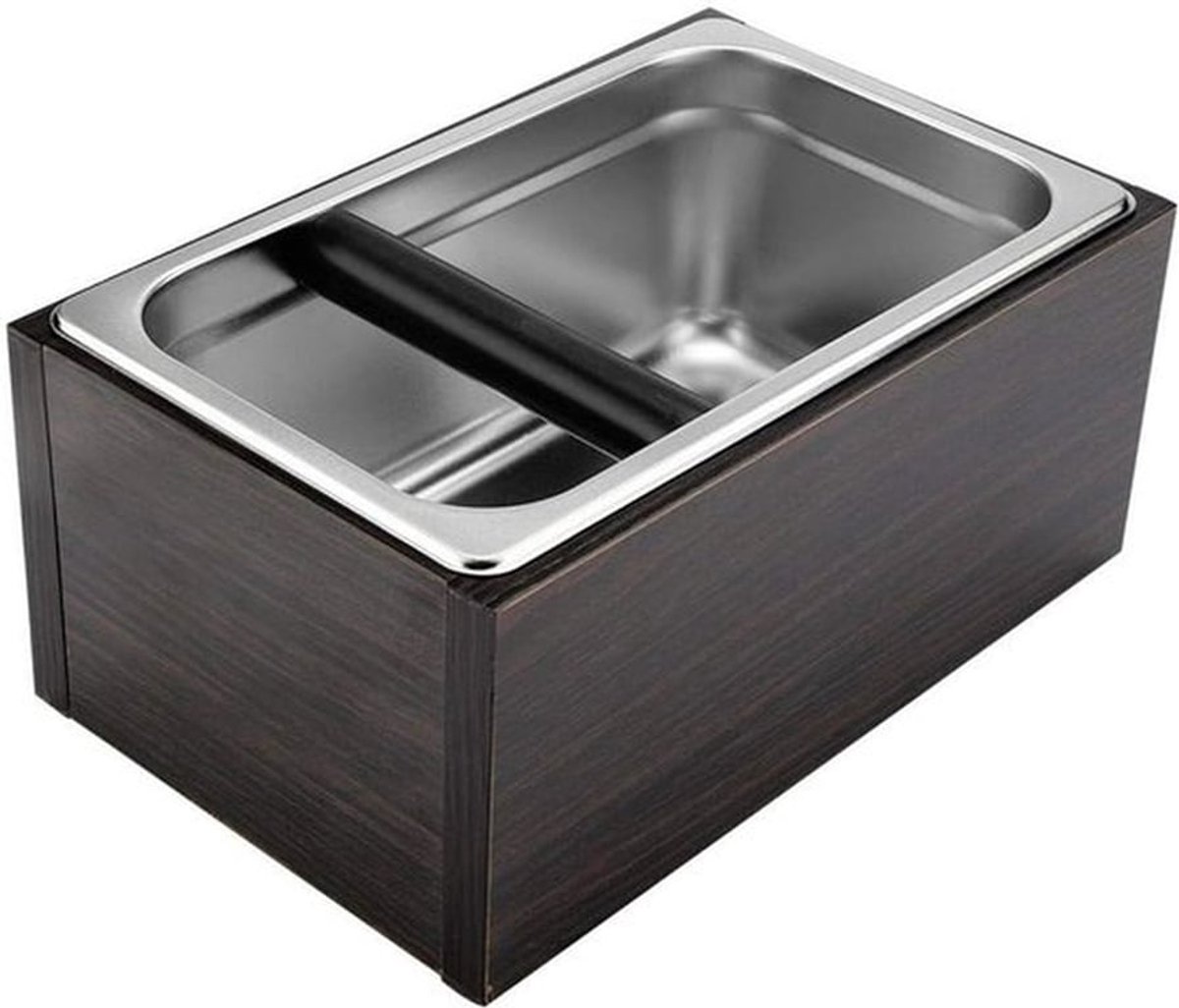 RVS Koffie en Thee Knock Box met Handvat - Ideale Afvalcontainer voor Espresso Koffiedik en Theegrondstoffen