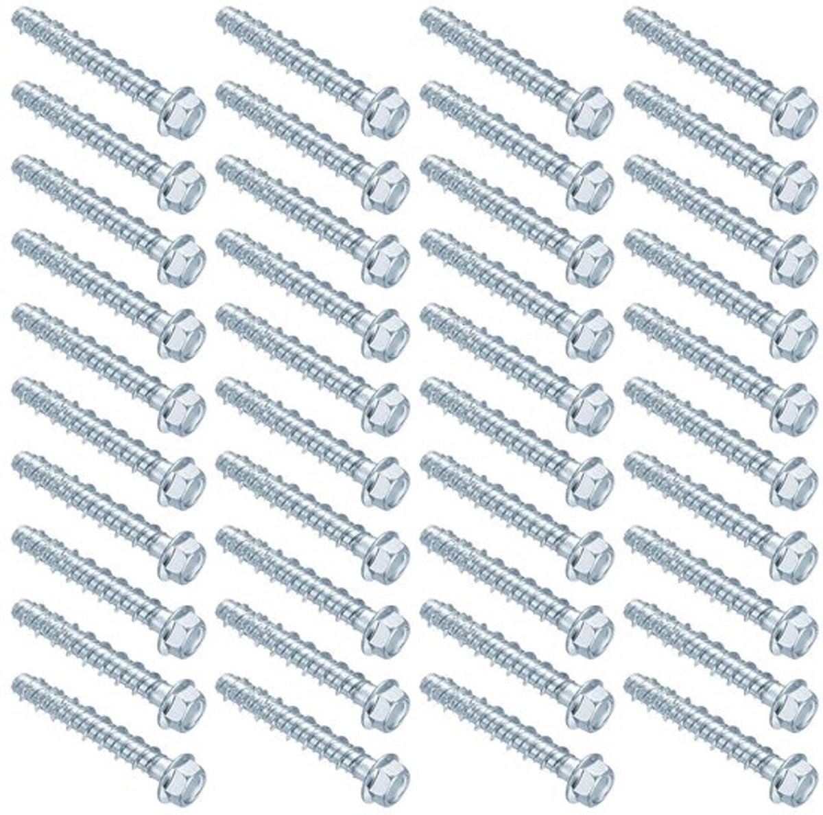 Set van 40 Gegalvaniseerde Betonschroeven M8 x 60 mm met Zeskantkop voor Metselwerk, Bouw en Industrie