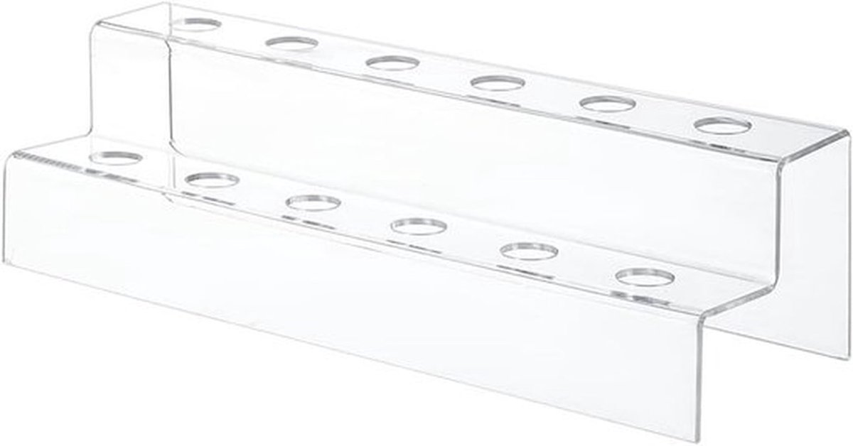 12 Compartimenten, 2 Niveaus, Acryl Houder voor Wijnflesdoppen, 30.5 x 10 x 8.2 cm, Wijnaccessoires, Display voor Werkblad, Flessenstopper Organizer
